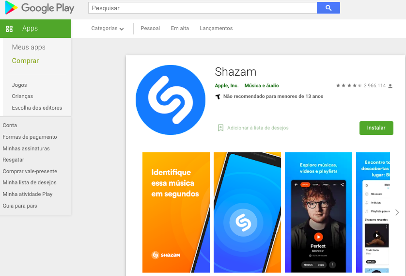 Aplicativo Para Saber O Nome Da Música Pelo Android Fonte: Google Play