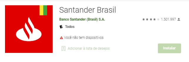 Como Baixar O Aplicativo Do Santander Para Consultar Saldo No Celular? (Fonte: Play Store)