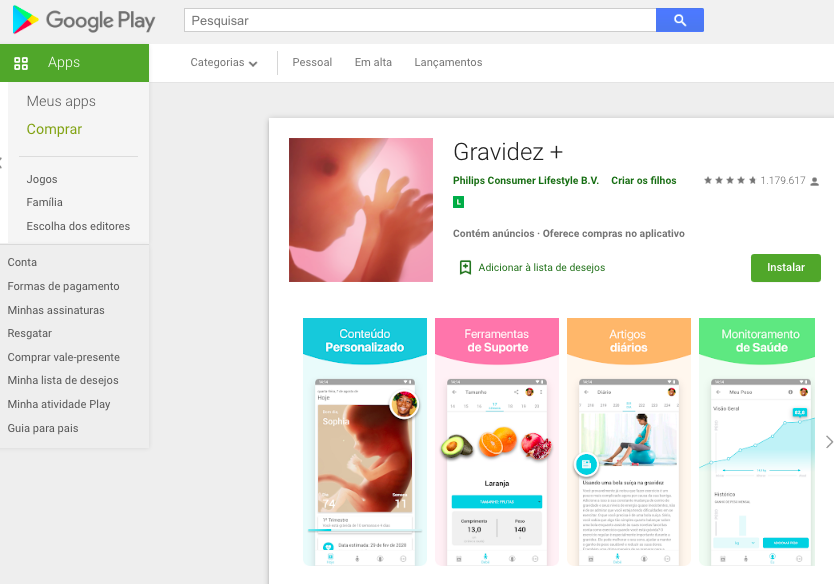 Aplicativo Android Para Calcular Semanas De Gestação Fonte: Google Play