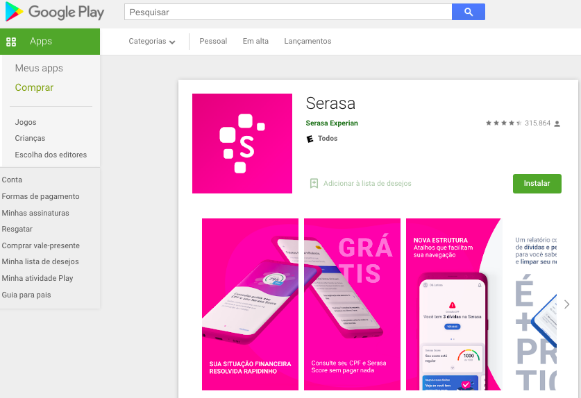 Aplicativo Para Android Para Saber O Score Aplicativo Para Android Para Saber O Score Fonte: Google Play
