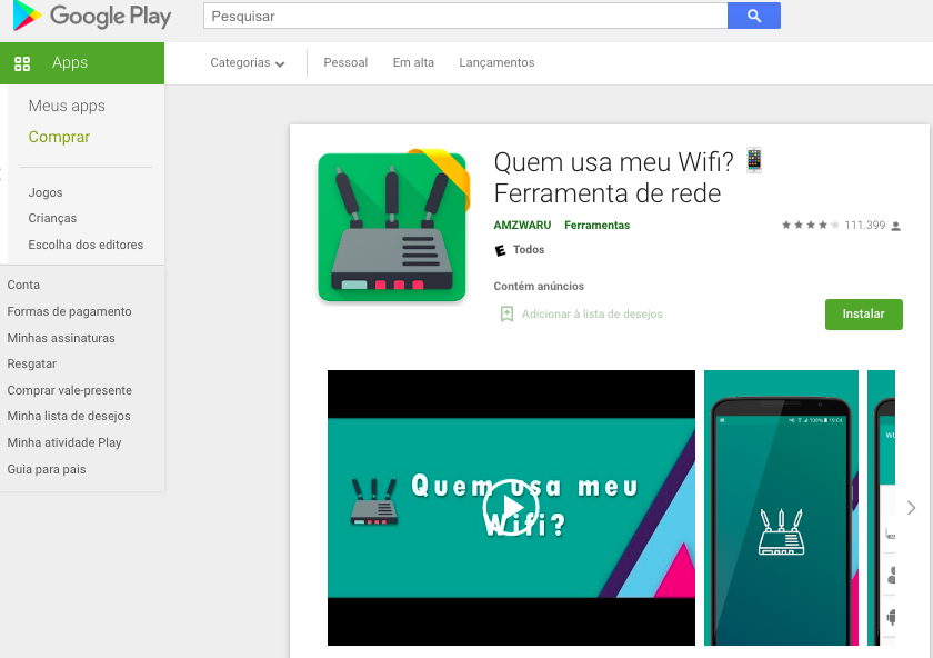 Aplicativo Android Para Saber Quantas Pessoas Estão Usando O Wi-Fi Fonte: Google Play