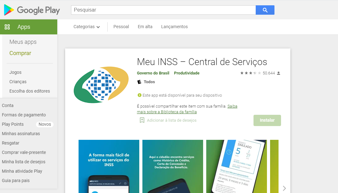 App Para Consultar Aposentadoria No Android App Para Consultar Aposentadoria No Android Fonte: Google Play